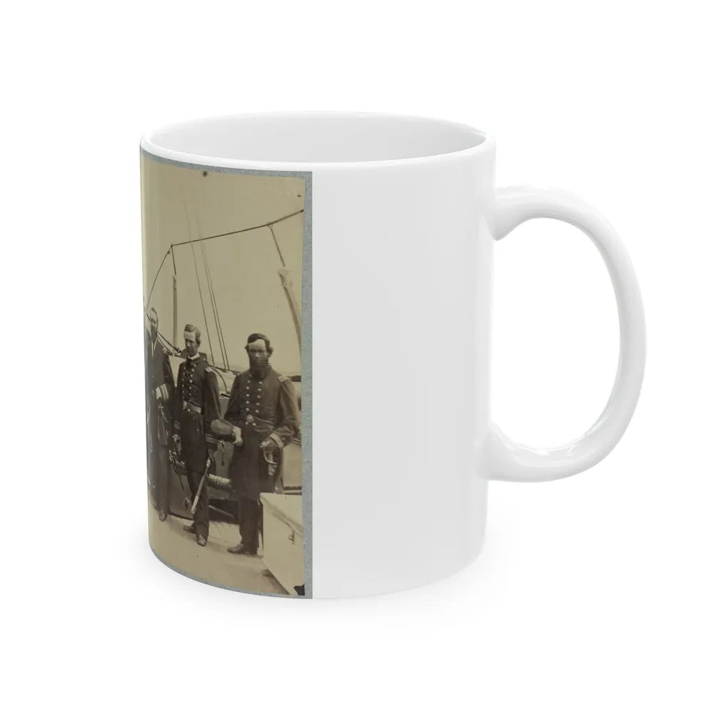Admiral Dahlgren And Staff On Board U.S.S. Pawnee, Off Charleston, S.C. (U.S. Civil War) White Coffee Mug-Go Mug Yourself