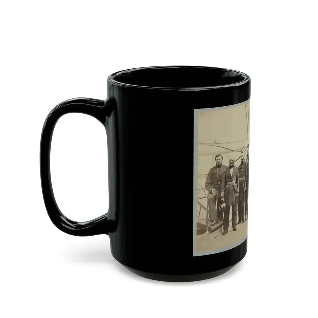 Admiral Dahlgren And Staff On Board U.S.S. Pawnee, Off Charleston, S.C. (U.S. Civil War) Black Coffee Mug - Go Mug Yourself