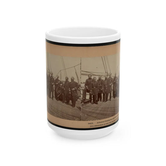 Admiral Dahlgren And Staff On The Pawnee (U.S. Civil War) White Coffee Mug-15oz-Go Mug Yourself