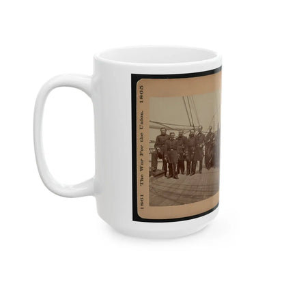 Admiral Dahlgren And Staff On The Pawnee (U.S. Civil War) White Coffee Mug-Go Mug Yourself