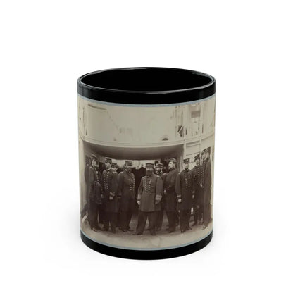 Admiral D.D. Porter And Staff On Board Flag-Ship, Malvern, Norfolk, Va., Dec. 1864 (U.S. Civil War) Black Coffee Mug 11oz - Go Mug Yourself