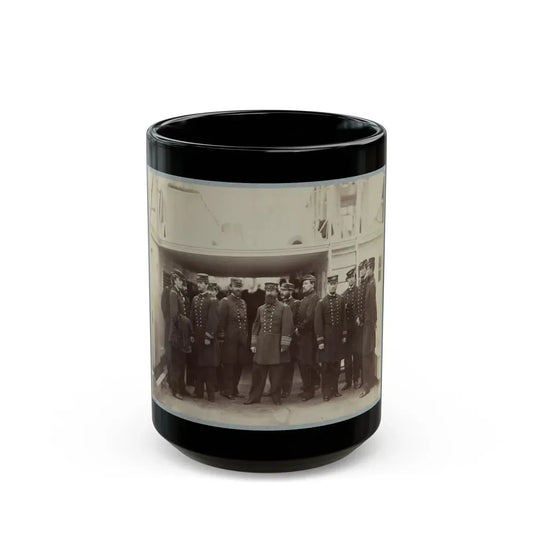 Admiral D.D. Porter And Staff On Board Flag-Ship, Malvern, Norfolk, Va., Dec. 1864 (U.S. Civil War) Black Coffee Mug 15oz - Go Mug Yourself