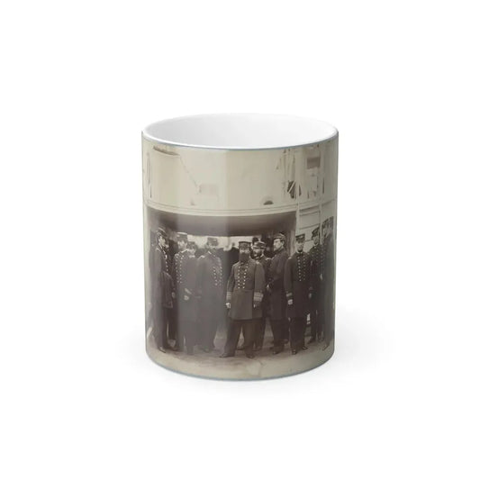 Admiral D.D. Porter and Staff on Board Flag-Ship, Malvern, Norfolk, Va., Dec. 1864 (U.S. Civil War) Color Changing Coffee Mug 11oz Default Title - Go Mug Yourself
