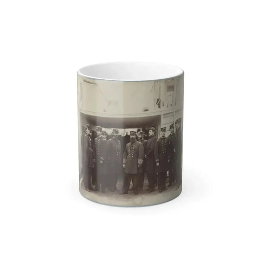 Admiral D.D. Porter and Staff on Board Flag-Ship, Malvern, Norfolk, Va., Dec. 1864 (U.S. Civil War) Color Changing Coffee Mug 11oz Default Title - Go Mug Yourself