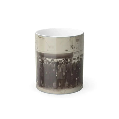 Admiral D.D. Porter and Staff on Board Flag-Ship, Malvern, Norfolk, Va., Dec. 1864 (U.S. Civil War) Color Changing Coffee Mug 11oz - Go Mug Yourself