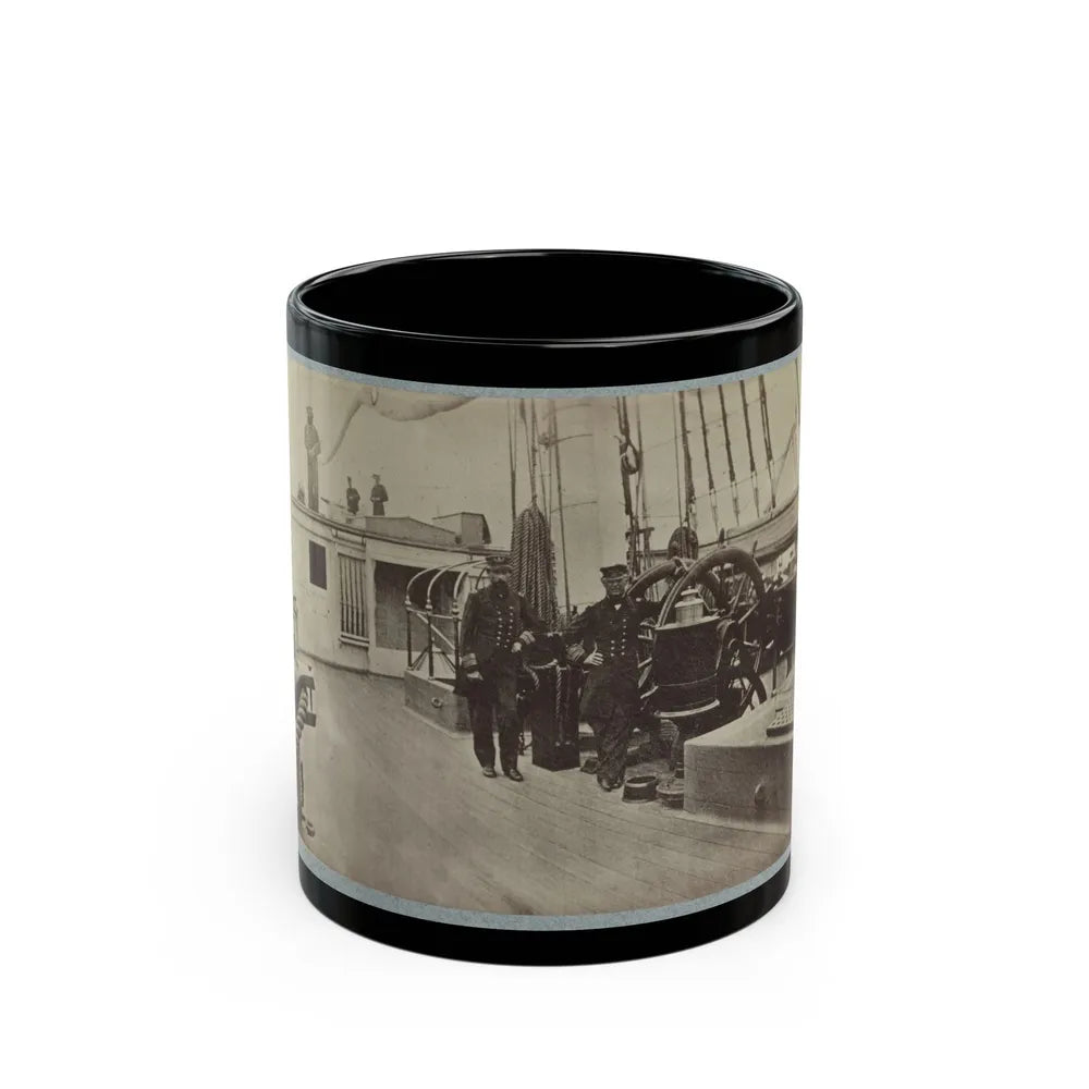 Admiral Farragut And Captain Drayton On Deck Of U.S. Frigate Hartford 001 (U.S. Civil War) Black Coffee Mug-11oz-Go Mug Yourself