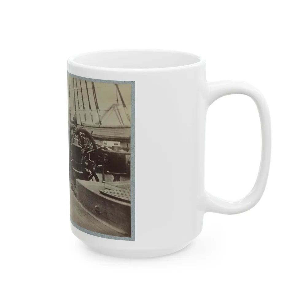 Admiral Farragut And Captain Drayton On Deck Of U.S. Frigate Hartford 001 (U.S. Civil War) White Coffee Mug-Go Mug Yourself