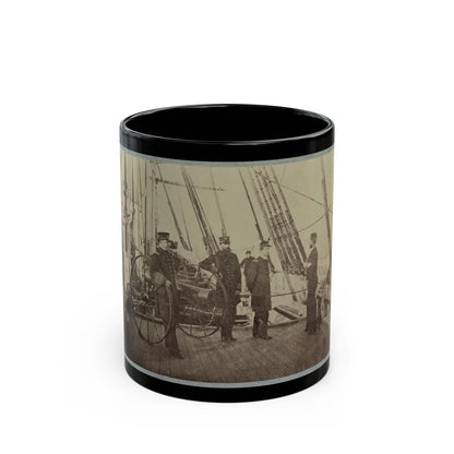 Admiral Farragut And Captain Drayton On Deck Of U.S. Frigate Hartford (U.S. Civil War) Black Coffee Mug-11oz-Go Mug Yourself