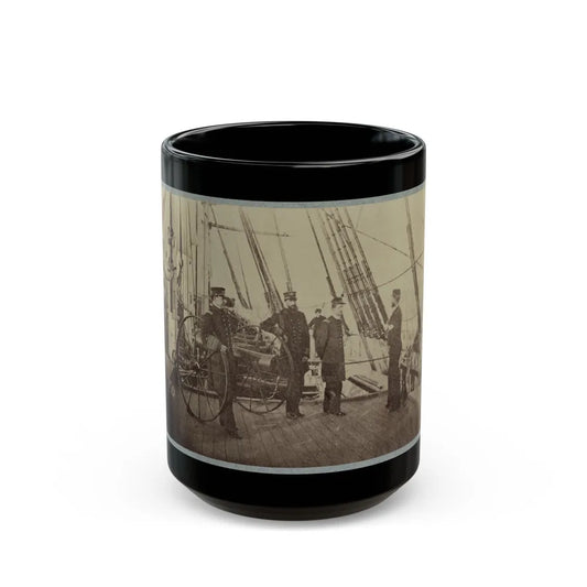 Admiral Farragut And Captain Drayton On Deck Of U.S. Frigate Hartford (U.S. Civil War) Black Coffee Mug-15oz-Go Mug Yourself