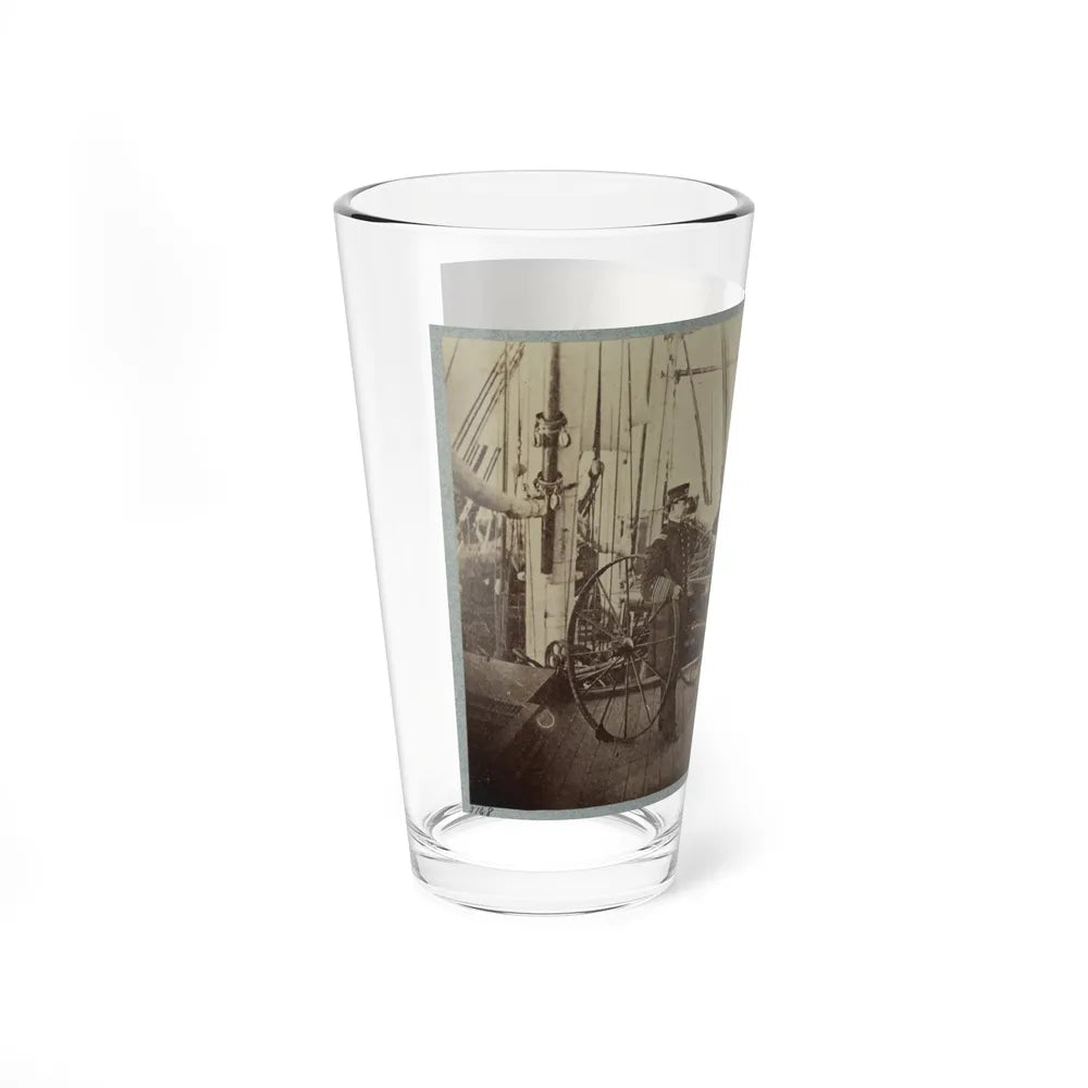 Admiral Farragut And Captain Drayton On Deck Of U.S. Frigate Hartford (U.S. Civil War) Pint Glass 16oz-Go Mug Yourself