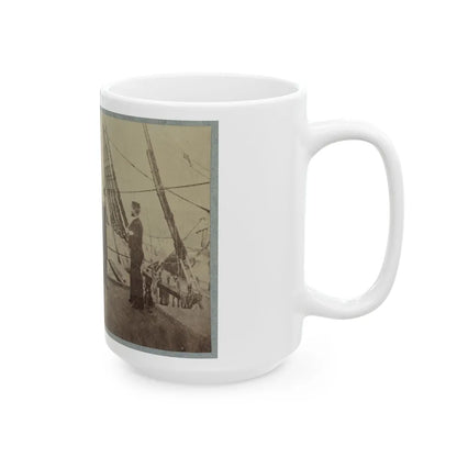 Admiral Farragut And Captain Drayton On Deck Of U.S. Frigate Hartford (U.S. Civil War) White Coffee Mug-Go Mug Yourself