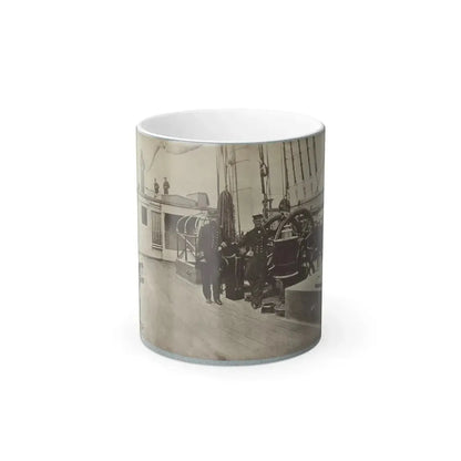 Admiral Farragut and Captain Drayton on Deck of U.S. Frigate Hartford 001 (U.S. Civil War) Color Changing Coffee Mug 11oz - Go Mug Yourself