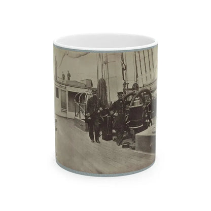 Admiral Farragut And Captain Drayton On Deck Of U.S. Frigate Hartford 001 (U.S. Civil War) White Coffee Mug 11oz - Go Mug Yourself