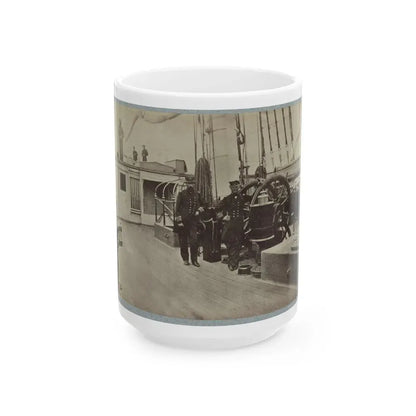 Admiral Farragut And Captain Drayton On Deck Of U.S. Frigate Hartford 001 (U.S. Civil War) White Coffee Mug 15oz - Go Mug Yourself