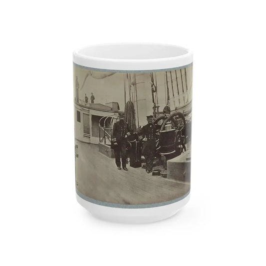 Admiral Farragut And Captain Drayton On Deck Of U.S. Frigate Hartford 001 (U.S. Civil War) White Coffee Mug 15oz - Go Mug Yourself
