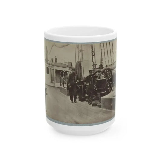 Admiral Farragut And Captain Drayton On Deck Of U.S. Frigate Hartford 001 (U.S. Civil War) White Coffee Mug 15oz - Go Mug Yourself