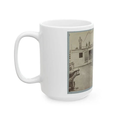 Admiral Farragut And Captain Drayton On Deck Of U.S. Frigate Hartford 001 (U.S. Civil War) White Coffee Mug - Go Mug Yourself