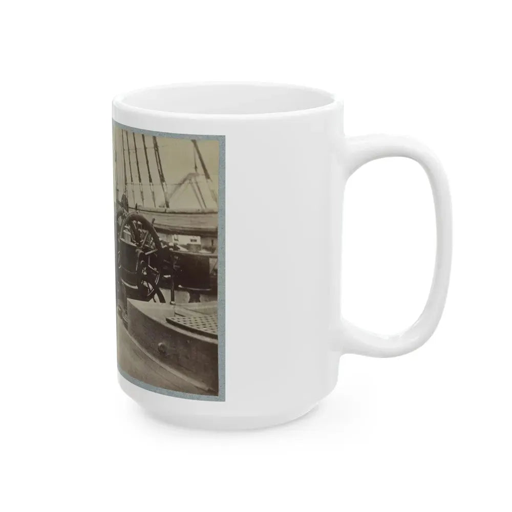 Admiral Farragut And Captain Drayton On Deck Of U.S. Frigate Hartford 001 (U.S. Civil War) White Coffee Mug - Go Mug Yourself