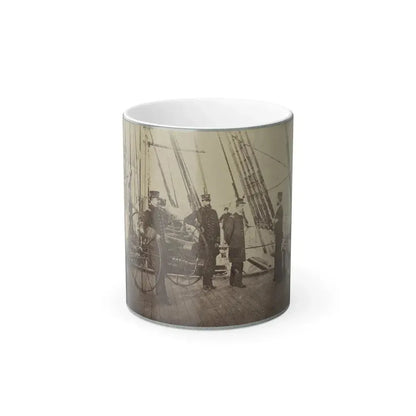 Admiral Farragut and Captain Drayton on Deck of U.S. Frigate Hartford (U.S. Civil War) Color Changing Coffee Mug 11oz - Go Mug Yourself