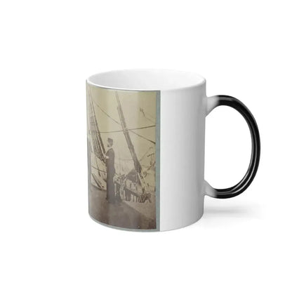 Admiral Farragut and Captain Drayton on Deck of U.S. Frigate Hartford (U.S. Civil War) Color Changing Coffee Mug 11oz - Go Mug Yourself