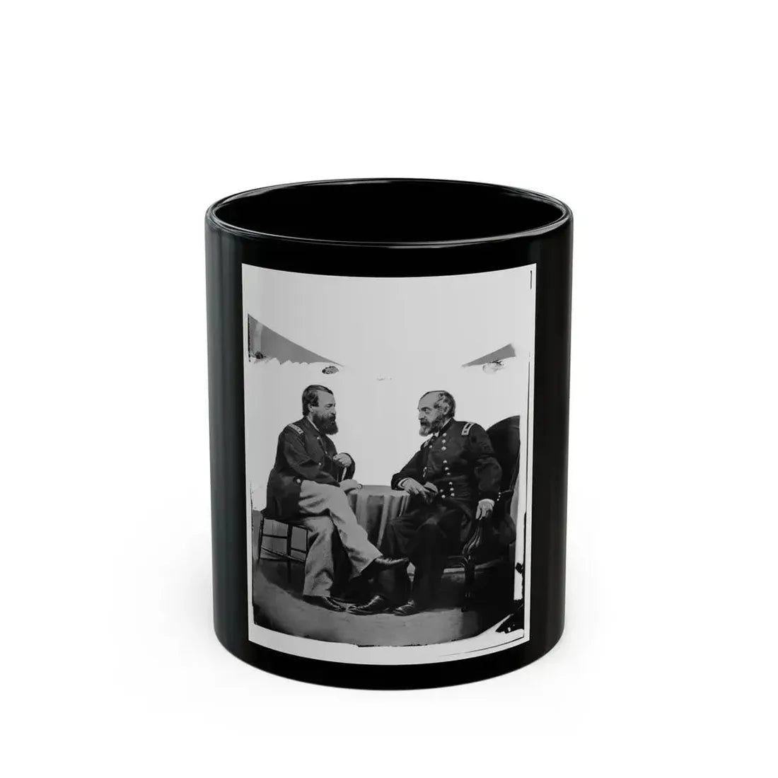 Admiral Porter And General Meade. (U.S. Civil War) Black Coffee Mug 11oz - Go Mug Yourself