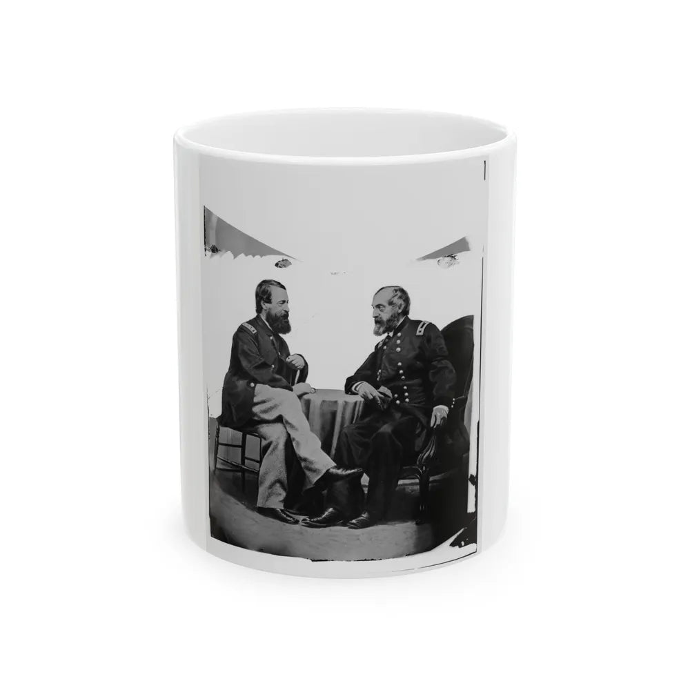 Admiral Porter And General Meade. (U.S. Civil War) White Coffee Mug-11oz-Go Mug Yourself