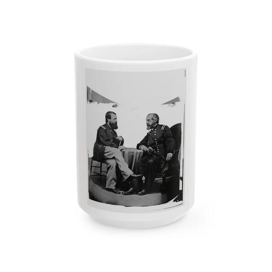 Admiral Porter And General Meade. (U.S. Civil War) White Coffee Mug-15oz-Go Mug Yourself