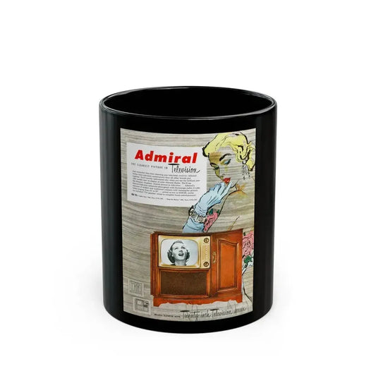 Admiral TV advertisement, 1951 - Black Coffee Mug 11oz - Go Mug Yourself