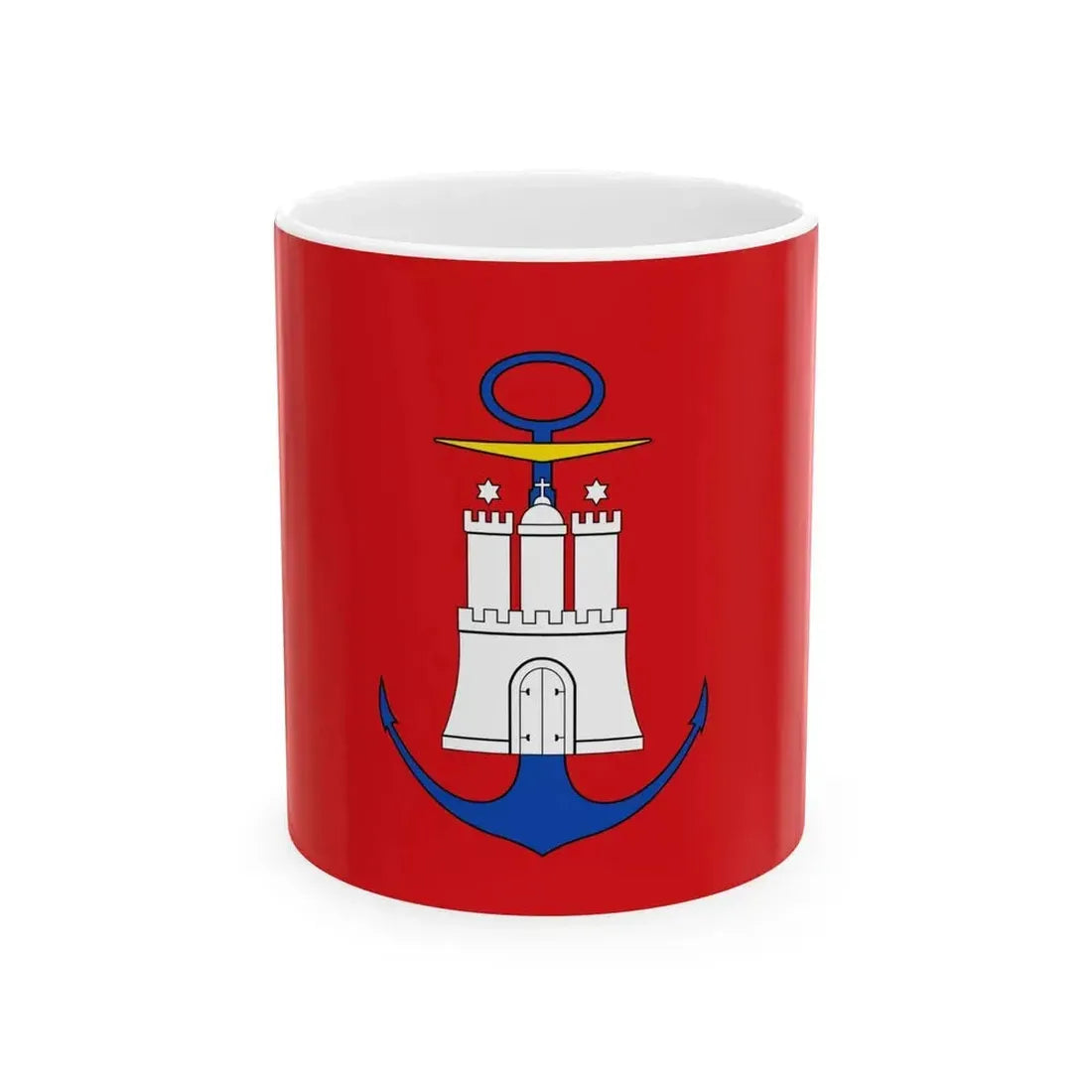 Admiralty flag of Hamburg (Germany) White Coffee Mug 11oz - Go Mug Yourself