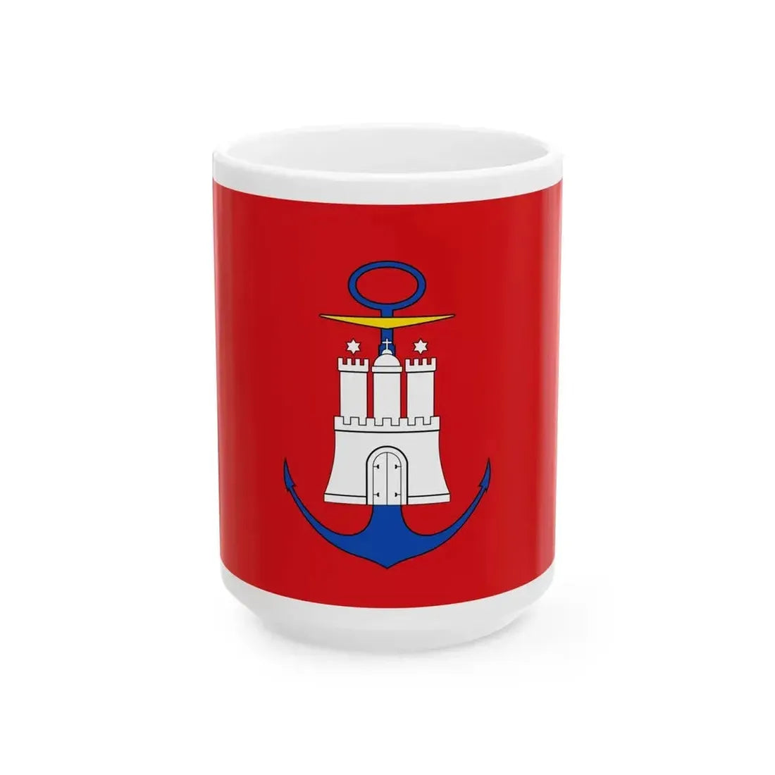 Admiralty flag of Hamburg (Germany) White Coffee Mug 15oz - Go Mug Yourself