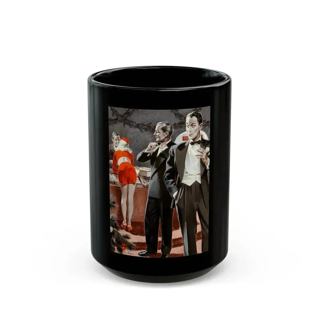 Admiring the Bellhop, Argosy pulp magazine story illustration - Black Coffee Mug 15oz - Go Mug Yourself