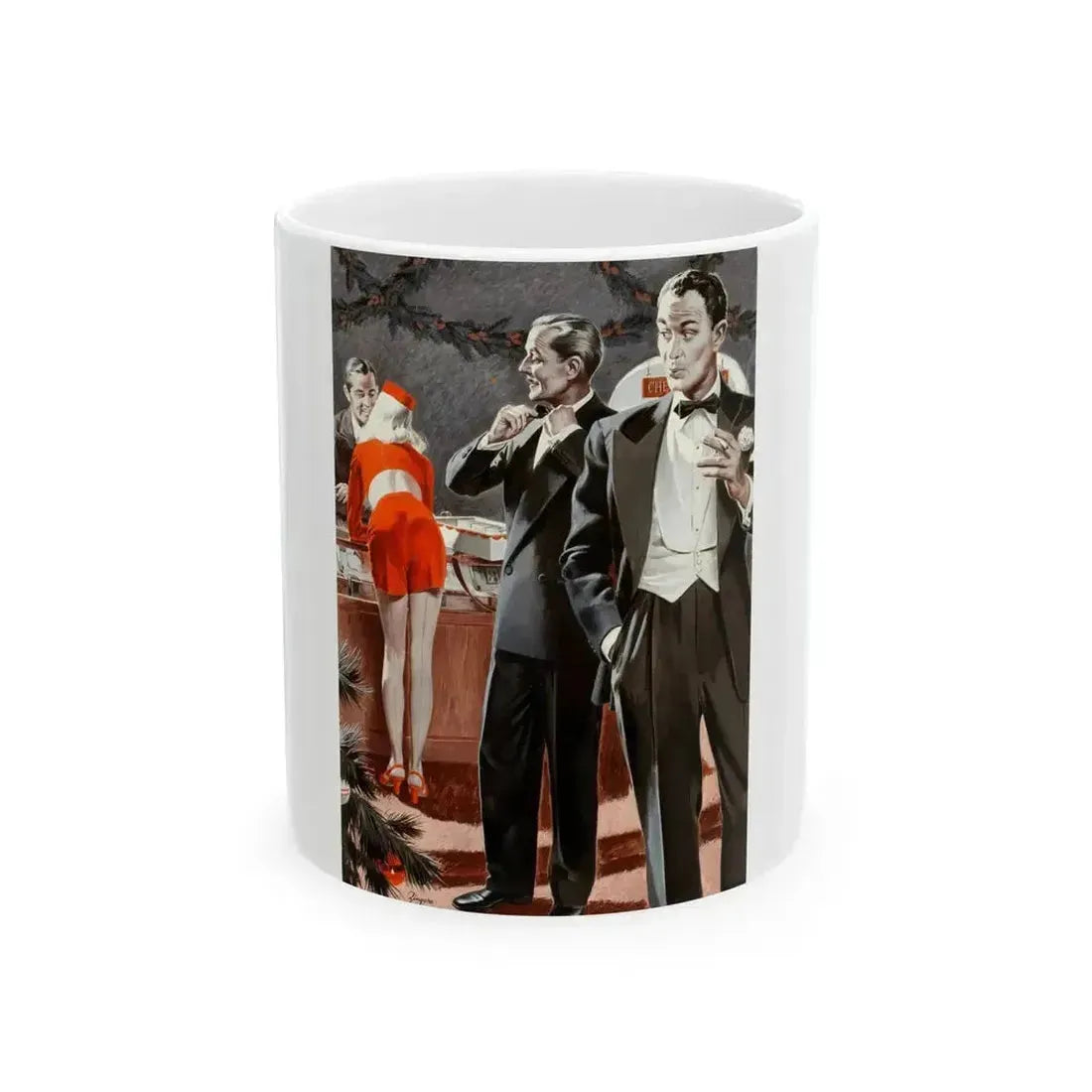 Admiring the Bellhop, Argosy pulp magazine story illustration - White Coffee Mug 11oz - Go Mug Yourself