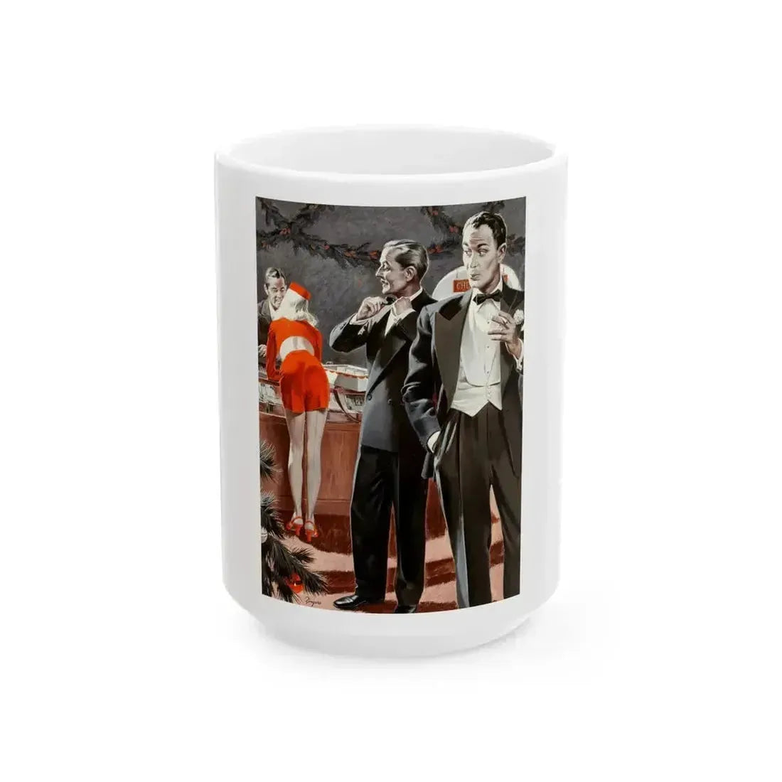 Admiring the Bellhop, Argosy pulp magazine story illustration - White Coffee Mug 15oz - Go Mug Yourself