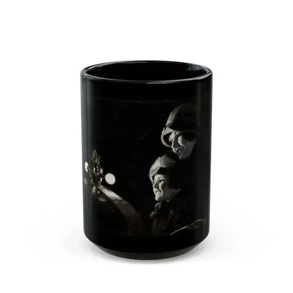 Admiring the Hood Ornament, car ad illustration - Black Coffee Mug 15oz - Go Mug Yourself