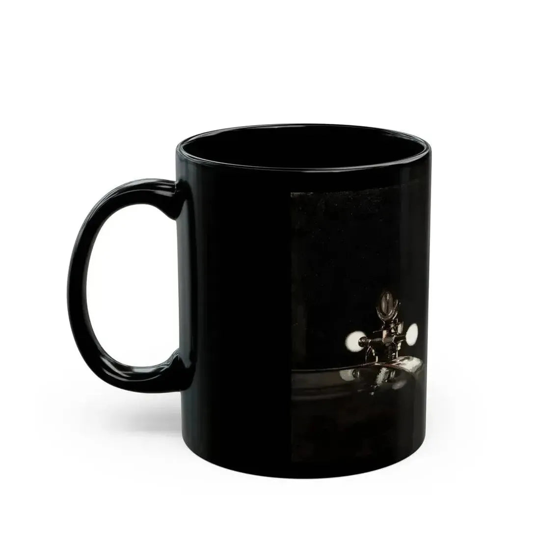 Admiring the Hood Ornament, car ad illustration - Black Coffee Mug - Go Mug Yourself