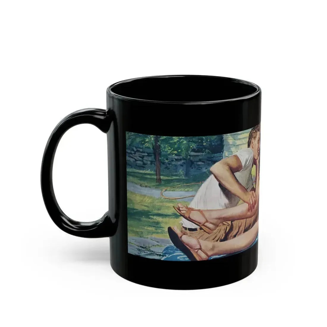 Adolescent Afternoon, The Saturday Evening Post, January 31, 1959 - Black Coffee Mug - Go Mug Yourself