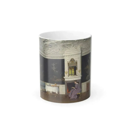 Adolf Heinrich Claus Hansen (1859-1925) A mandolin player in an Interior - Oil on Canvas - Color Changing Mug 11oz 11oz - Go Mug Yourself