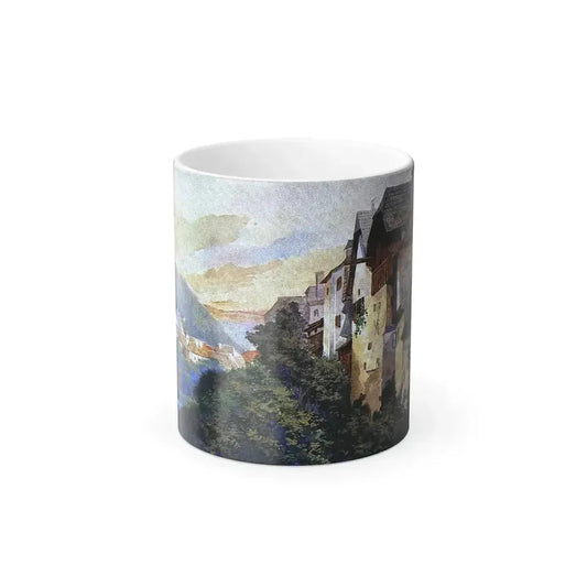 Adolf Hitler (1889-1945) Village on a River Bluff - Watercolor on Paper 1909-10 - Color Changing Mug 11oz 11oz - Go Mug Yourself