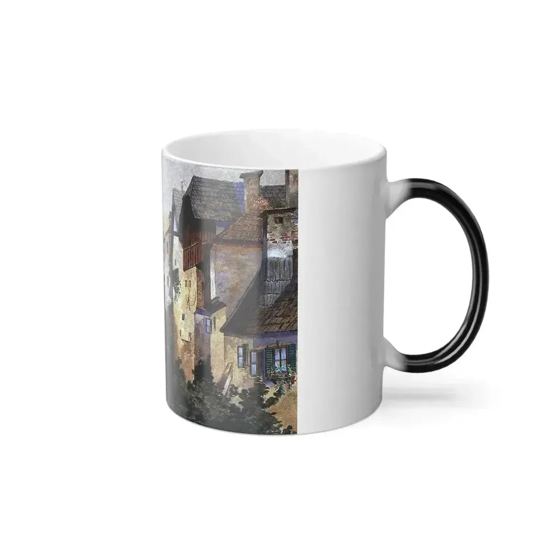 Adolf Hitler (1889-1945) Village on a River Bluff - Watercolor on Paper 1909-10 - Color Changing Mug 11oz - Go Mug Yourself