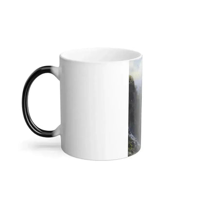 Adolf Mosengel (1837-1885) Village in the Bernese Alps - Oil on canvas 1885 - Color Changing Mug 11oz - Go Mug Yourself