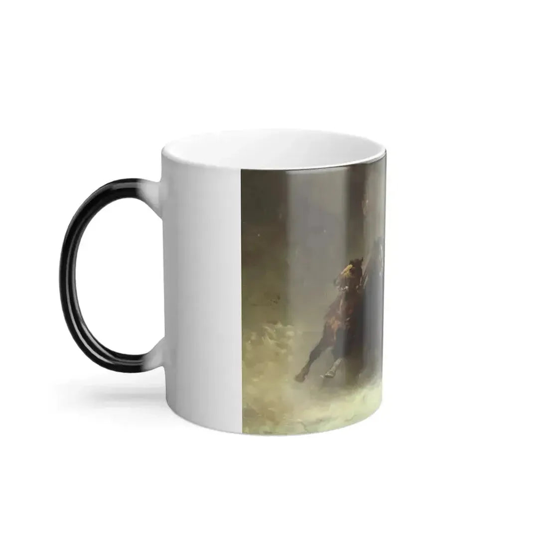 Adolf Schreyer (1828-1899) A Troika Persued by Wolves - Color Changing Mug 11oz - Go Mug Yourself