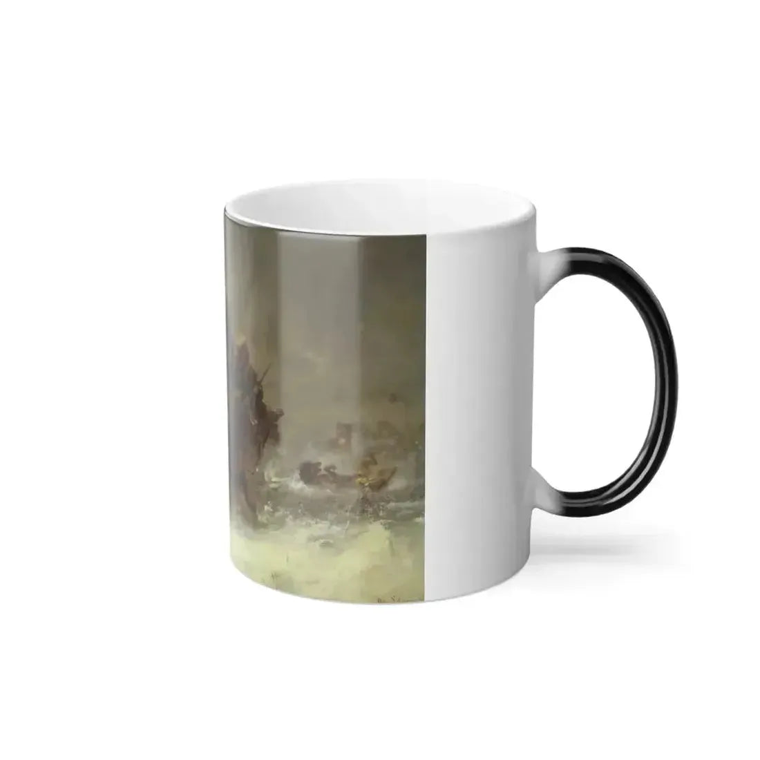 Adolf Schreyer (1828-1899) A Troika Persued by Wolves - Color Changing Mug 11oz - Go Mug Yourself