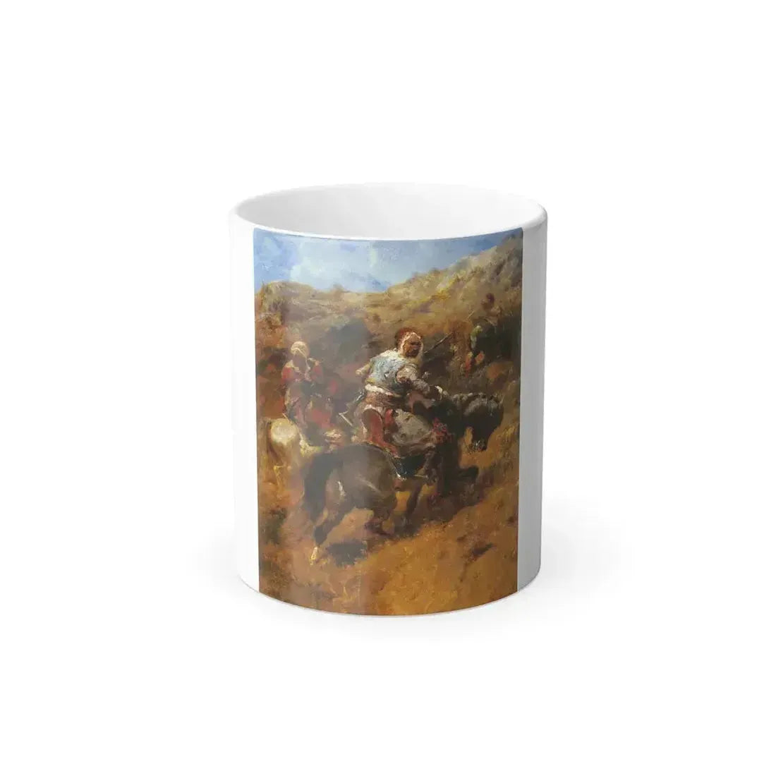 Adolf Schreyer (1828-1899) arab warriors on a hillside - Color Changing Mug 11oz 11oz - Go Mug Yourself