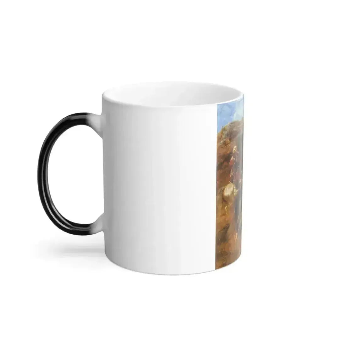 Adolf Schreyer (1828-1899) arab warriors on a hillside - Color Changing Mug 11oz - Go Mug Yourself