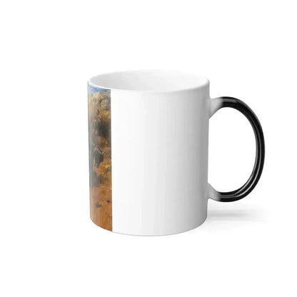 Adolf Schreyer (1828-1899) arab warriors on a hillside - Color Changing Mug 11oz - Go Mug Yourself