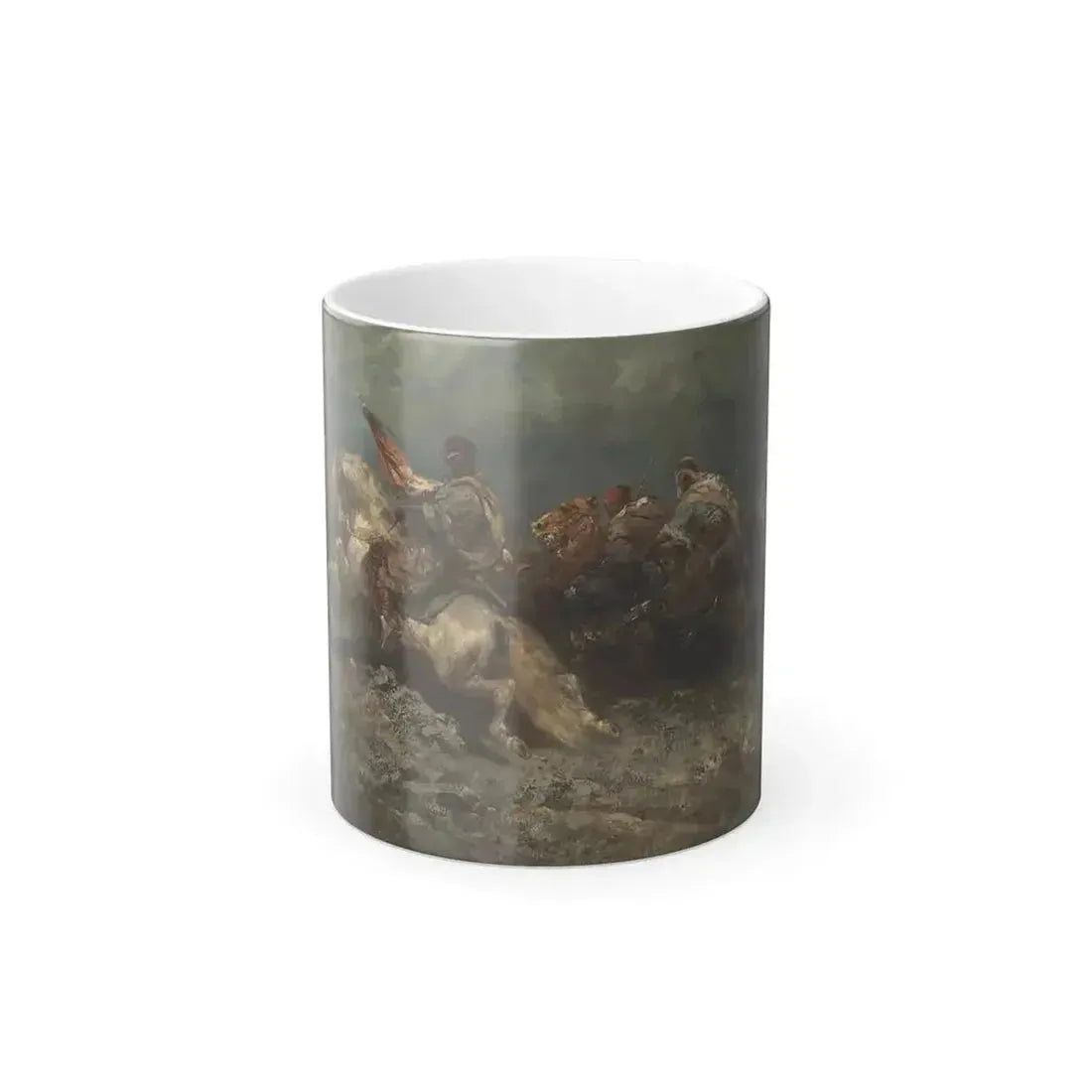 Adolf Schreyer (1828-1899) The Stampede - Color Changing Mug 11oz 11oz - Go Mug Yourself
