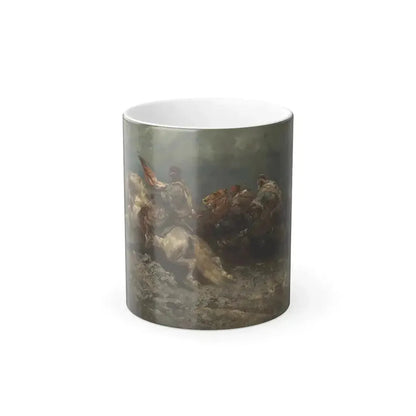 Adolf Schreyer (1828-1899) The Stampede - Color Changing Mug 11oz 11oz - Go Mug Yourself
