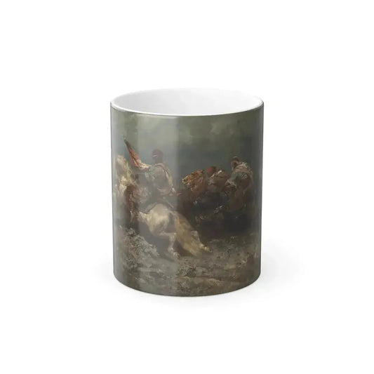 Adolf Schreyer (1828-1899) The Stampede - Color Changing Mug 11oz 11oz - Go Mug Yourself