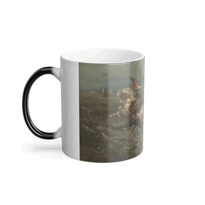 Adolf Schreyer (1828-1899) The Stampede - Color Changing Mug 11oz - Go Mug Yourself