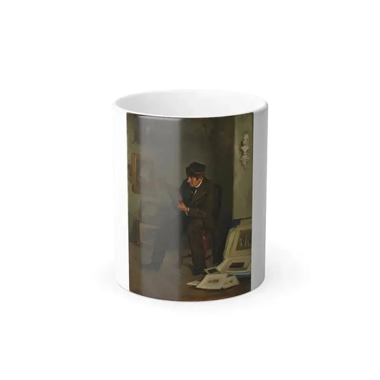 Adolf von Becker (1831-1909) The Art Expert - Oil on canvas - Color Changing Mug 11oz 11oz - Go Mug Yourself